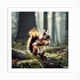 Red Squirrel In The Forest 31 Art Print