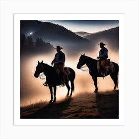 Two Cowboys On Horseback 1 Art Print