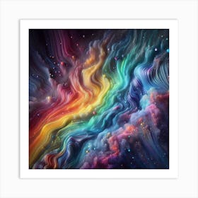 Rainbow Swirls In Space Art Print