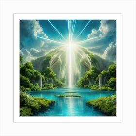 Waterfall In The Forest 84 Art Print