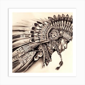 Indian Headdress 2 Art Print