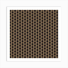 Black And Gold Geometric Pattern Art Print
