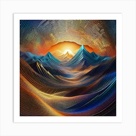 Sun lot over the hills Art Print