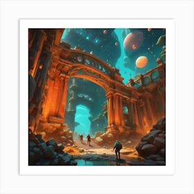 City In Space Art Print