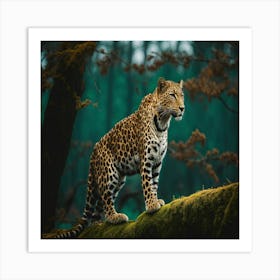 Leopard In The Forest 4 Art Print