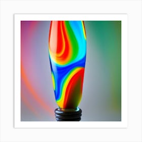 Rainbow Swirled Glass Bottle Art Print