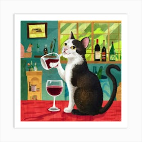 Wine For One Cat Drinking Wine 1 Kitchen Kitchen D A0qx3fjos16nepc7l0tlta U Jz6i0fsuqszx2rhywwqw Art Print