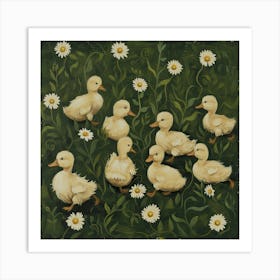 Ducklings Fairycore Painting 1 Art Print