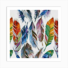 Feathers oil painting Art Print