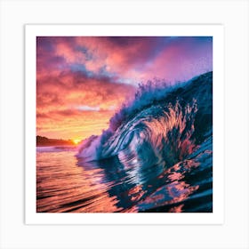 Sunset Over The Ocean 12 Art Print