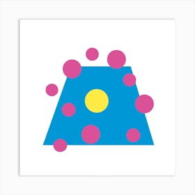 Blue, Pink and Yellow Geometric Art Print