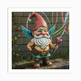 Cupid Gnome With Heart Arrow Art Print