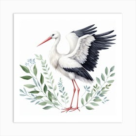 Stork 3 Art Print