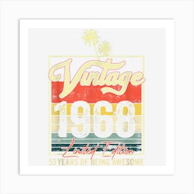 55 Year Old Gift Vintage 1968 Limited Edition 55th Birthday Art Print