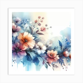 Watercolor Floral Background 1 Art Print