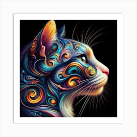 Colorful Cat 2 Art Print