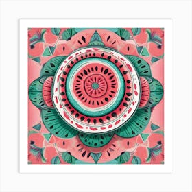 Watermelon Mandala Art Print