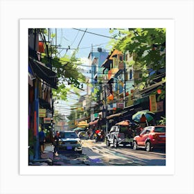 Street Scene In Vietnam Art Print