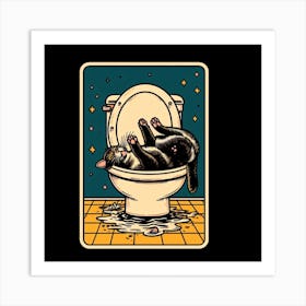 Cat In The Toilet 8 Art Print