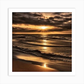 Sunset At The Beach 417 Art Print