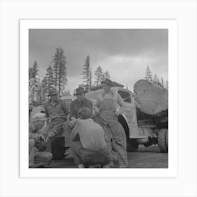 Grant County, Oregon, Malheur National Forest, Lumberjacks And Truckload Of Logs By Russell Lee Art Print