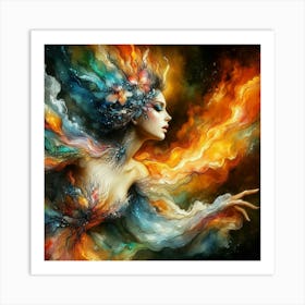 Fire Girl Art Print