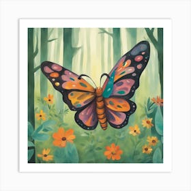 Butterfly In The Woods Art Print