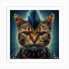 Punk Cat Art Print