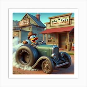 Donald Duck In A Car Art Print