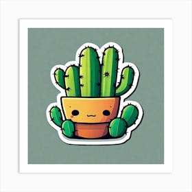 Mexico Cactus Sticker 2d Cute Fantasy Dreamy Vector Illustration 2d Flat Centered By Tim Bur (14) Art Print