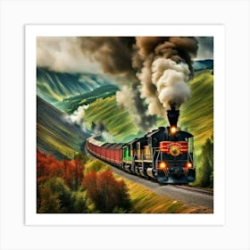 Train In The Mountains 1 Art Print