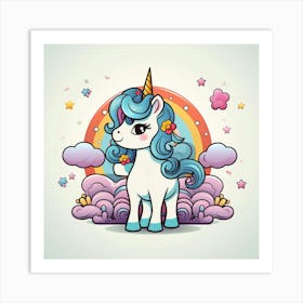 Cute Unicorn 833 Art Print