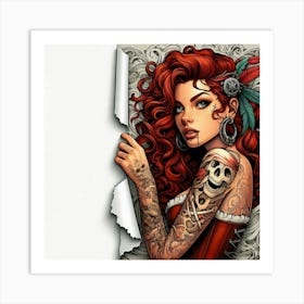 Tattooed Girl Art Print