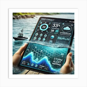 A High Tech Smart Tablet With A Deepconnect Sensor Art Print