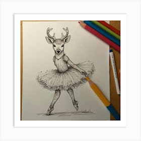 Ballerina Deer 3 Art Print