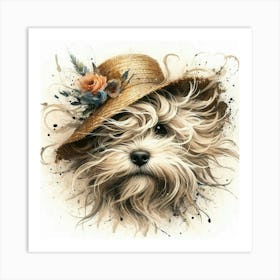 Dog In A Hat 6 Art Print