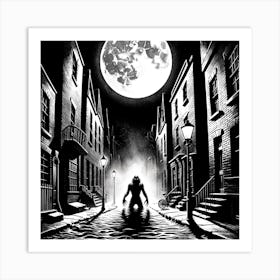 Werewolf In The Alley Art Print