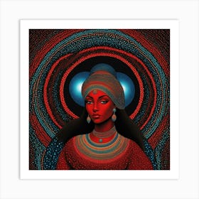 Woman In Red 2 Art Print