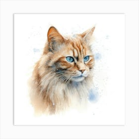 Carmel Snow Cat Portrait 1 Art Print