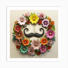 Mustache Wreath Art Print