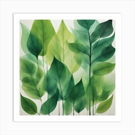 Green Leaves 8 Art Print