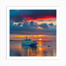 Sunset On The Sea 2 Art Print