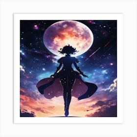 Moon girl Art Print