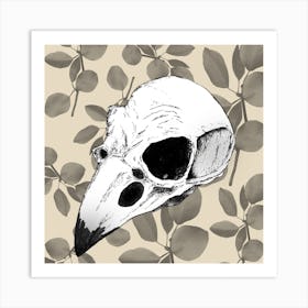 Crow Skull Art Print