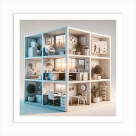 3d Rendering Of A Doll House Art Print