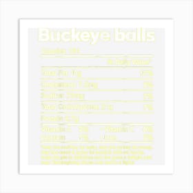 Buckeye Balls Nutrition Facts Thanksgiving Dinner Art Print