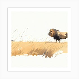 Lion And Zebra Art Print