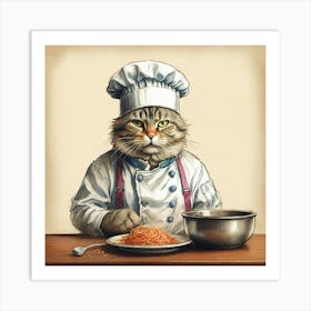 Chef Cat 11 Art Print