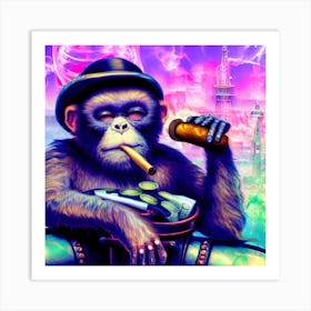 Monkey In Paris Art Print
