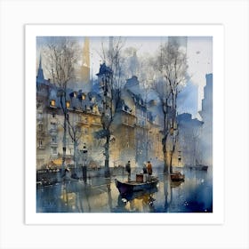 Paris At Night Art Print